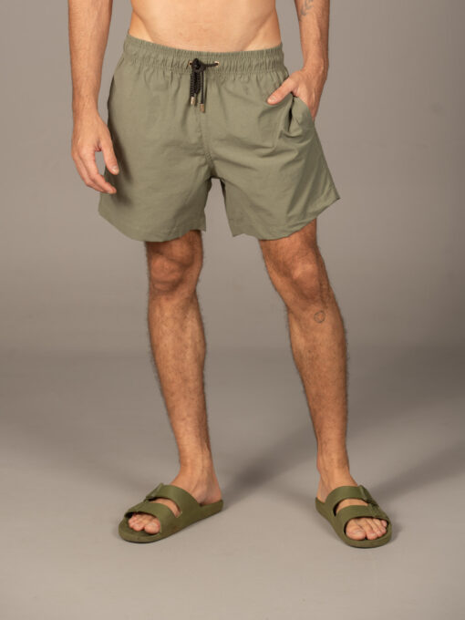 Troy Shorts Plain - Army Green - Image 5